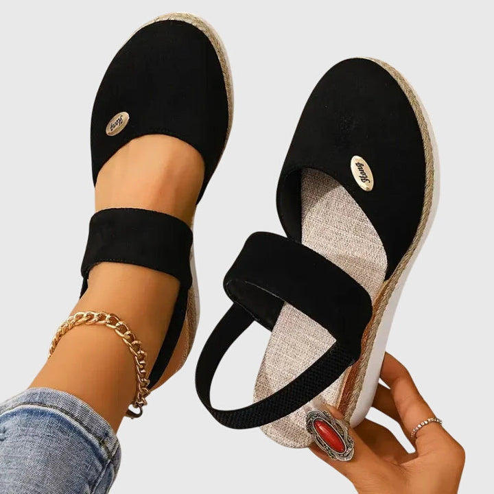 Stylish & comfortable women's boho sandals, beaded detail, and flexible elastic ankle strap.