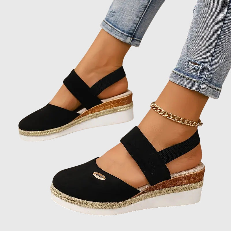 Casual boho beach sandals for women, comfortable, with elastic ankle strap and beautiful beading.