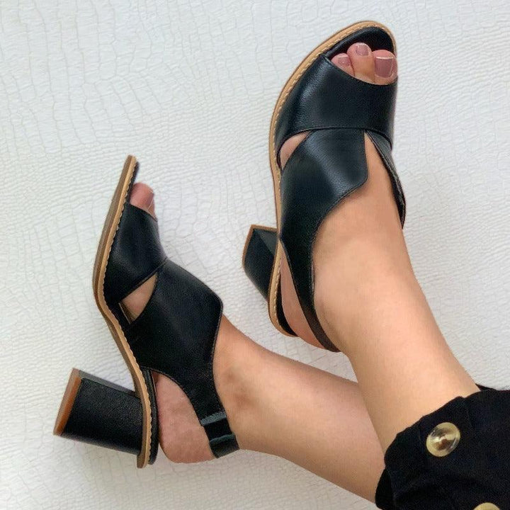 Fashionable women's block heel sandals, combining elegance with all-day comfort & versatility.