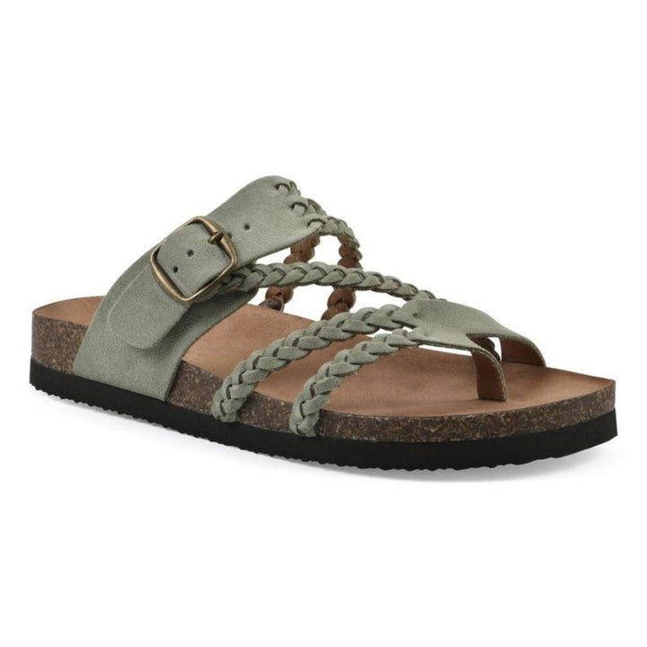 Women's comfortable braided strap sandals with adjustable buckle for summer casual wear.