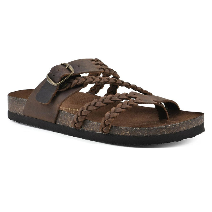 Fashionable women's comfortable braided flat sandals with an adjustable buckle, perfect for summer.