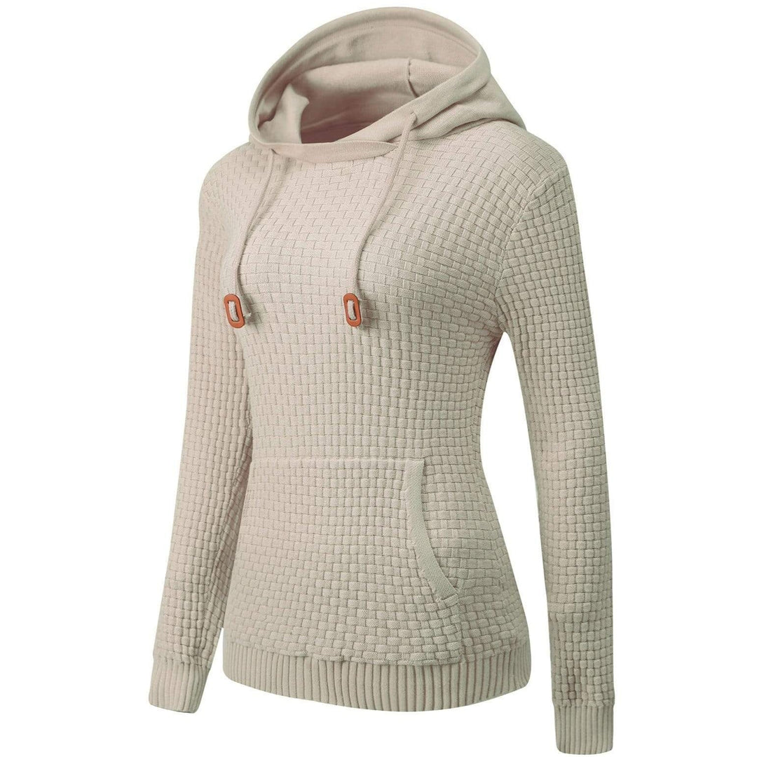 Women's comfortable breathable pullover hoodie in light grey, perfect for casual everyday wear.