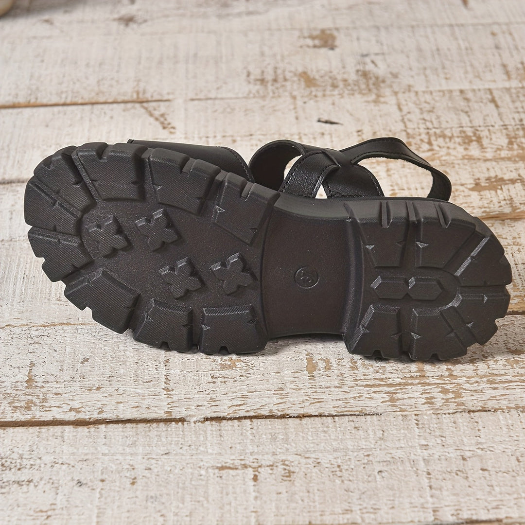 Minimalist flat casual sandals for women. Versatile everyday summer footwear, comfortable & open-toe.