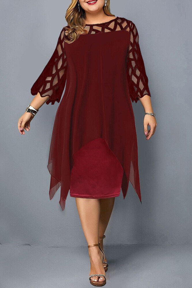 Stylish women's flowy midi dress, comfortable for everyday. Flattering silhouette & soft stretch material.