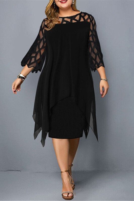 Soft stretch flowy midi dress for women, comfortable & breathable for all-day wear. A casual essential.