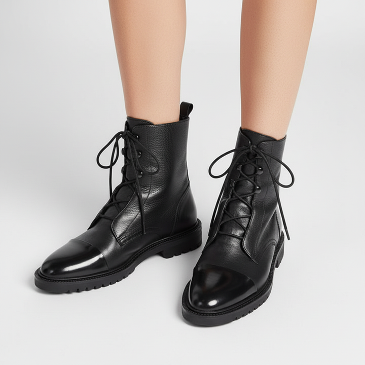 Stylish ladies' high boots with adjustable lacing, offering comfort and non-slip wear for everyday fashion.