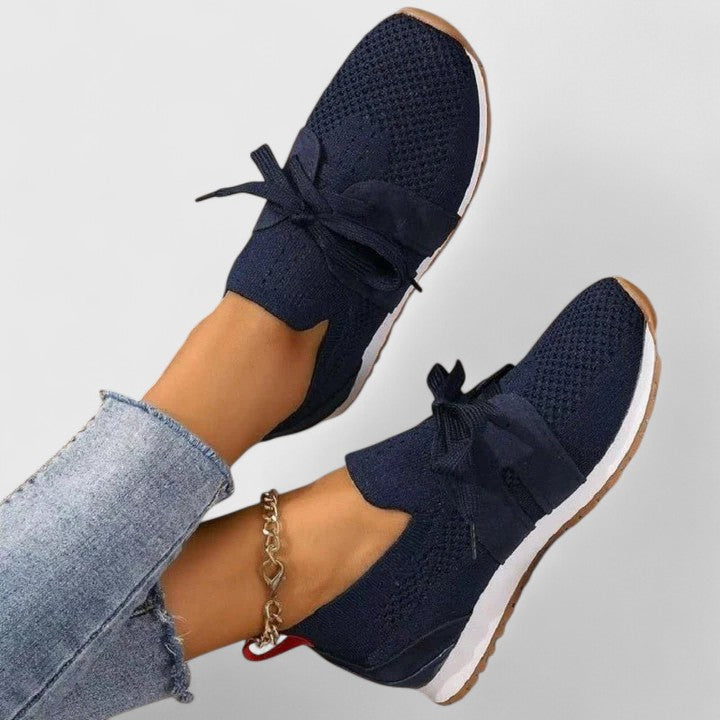 Comfortable women's orthopedic slip-on walking shoes, featuring breathability and non-slip design.