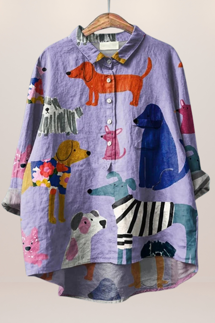 Comfortable women's patterned top with flattering fit, perfect for casual wear and everyday fashion.