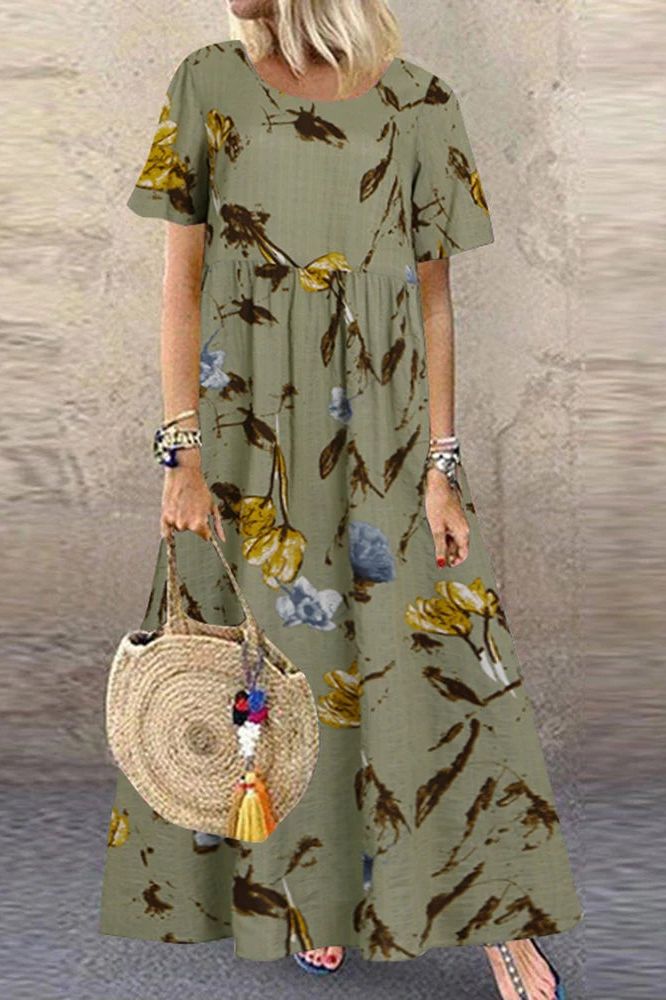 Elegant yet casual women's maxi dress; a versatile long dress for relaxed summer fashion.