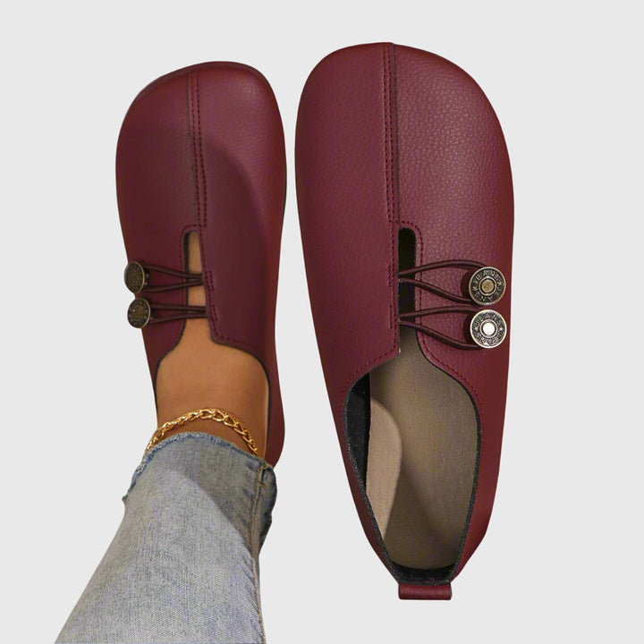 Flexible women's slip-on flats designed for a comfortable barefoot feel, ideal for casual and active wear.