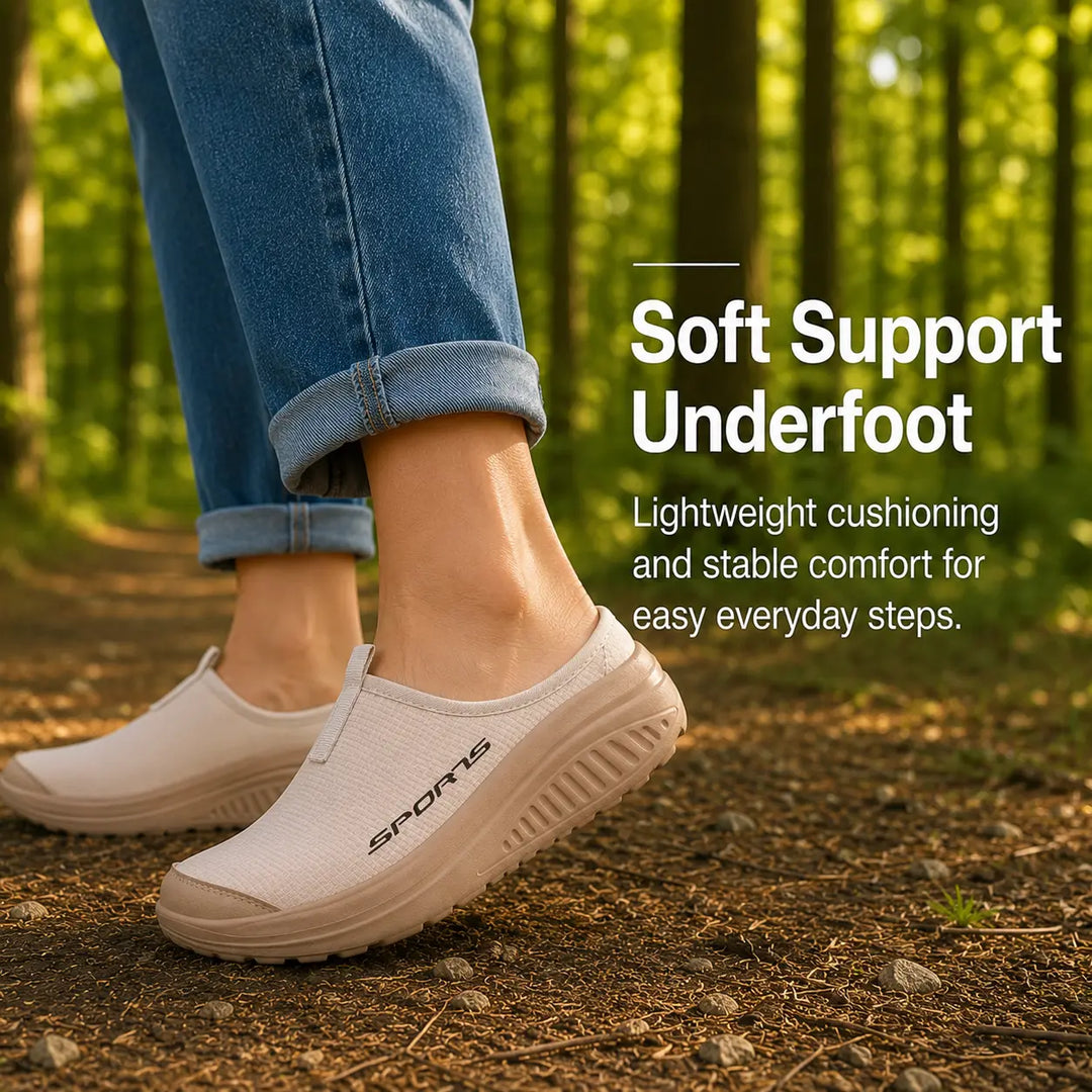 Breathable slip-on women's orthopedic slippers, perfect for comfortable indoor wear and foot support.