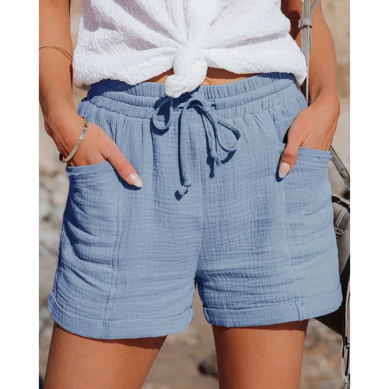 Relaxed fit women's pull-on shorts with drawstring waist for ultimate comfort & casual summer style.