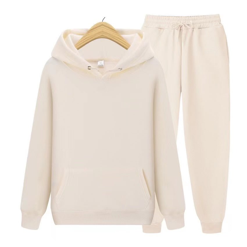 Comfy women's relaxed fit hooded sweatshirt. Part of a matching jogger set, perfect for casual layering.