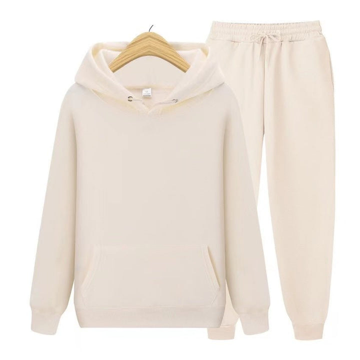 Comfy women's relaxed fit hooded sweatshirt. Part of a matching jogger set, perfect for casual layering.