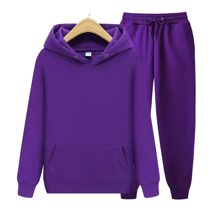 Women's ultimate loungewear: a comfy hooded sweatshirt & jogger set for relaxed everyday wear.