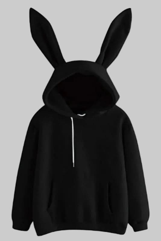 Everyday women's loungewear hoodie with soft fabric and fun rabbit ear details. Cozy & cute.