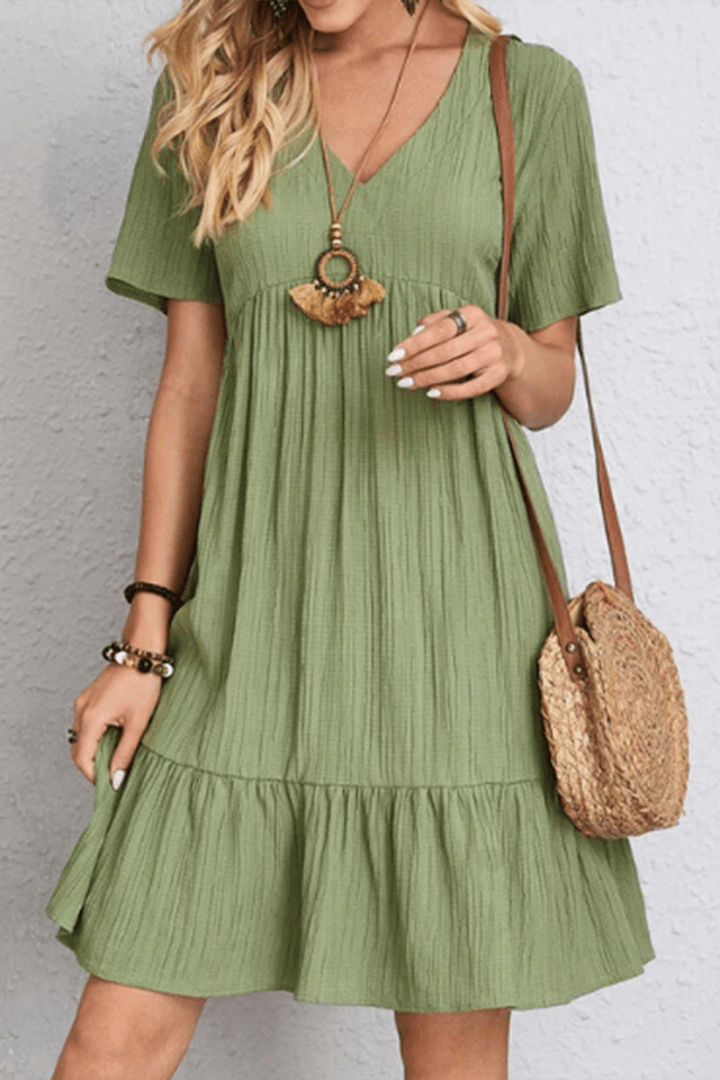 Summer midi dress for women. Effortless, comfortable, and stylish for everyday casual wear.