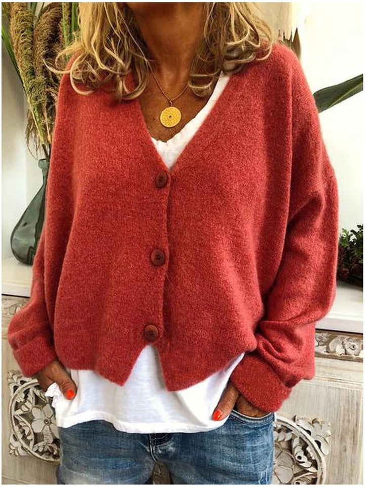 Ladies' comfy soft knit cardigan with an open front design, excellent for casual wear & layering.