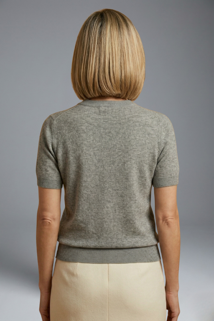 Soft women's knit top, a comfortable crew neck & short sleeves for easy casual wear.