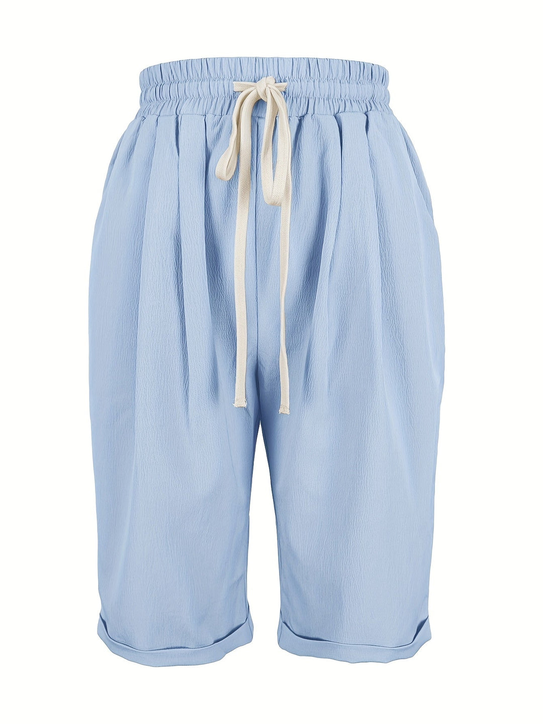 Stylish women's cropped straight leg shorts. Easy pull-on design for comfortable, casual summer and everyday wear.