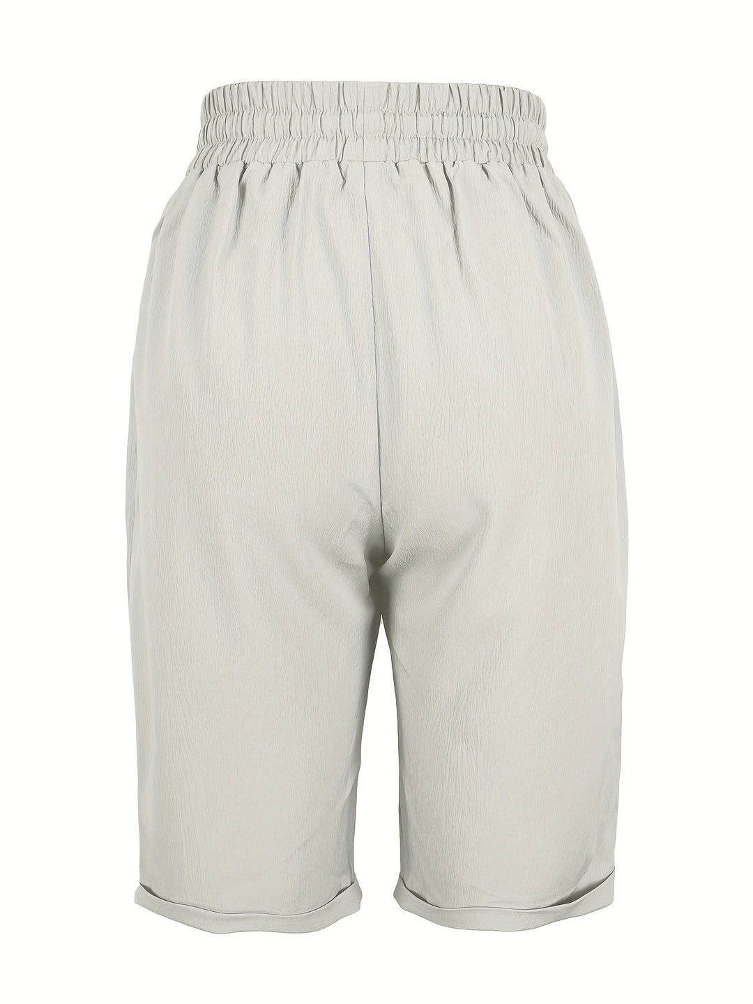 Effortless women's pull-on shorts. Cropped straight leg, comfortable elastic waist. Perfect for casual summer fashion.