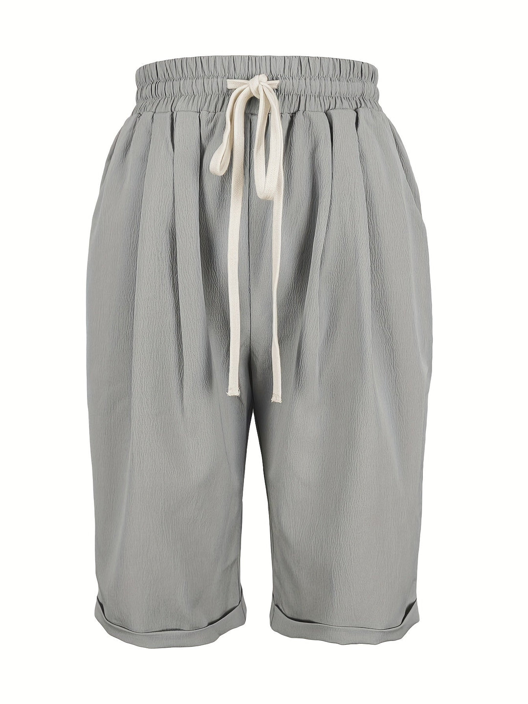 Summer-ready women's cropped shorts. Straight leg pull-on design with a relaxed fit and comfortable elastic waist.