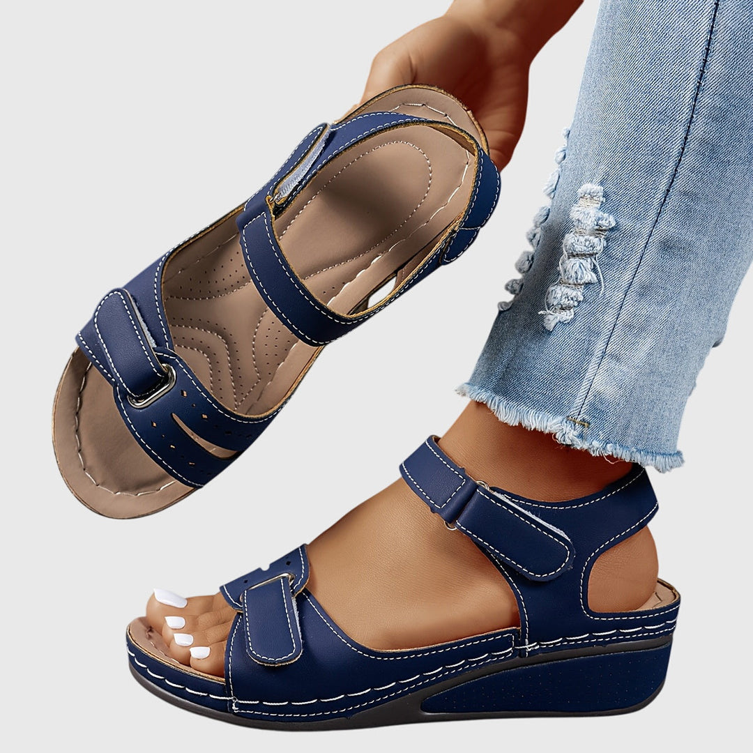 Dazzling crystal-embellished women's orthopedic sandals, perfect for comfort and support.