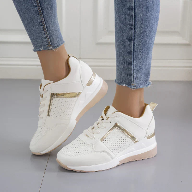 Cushioned women's walking shoes, lightweight & breathable for support.