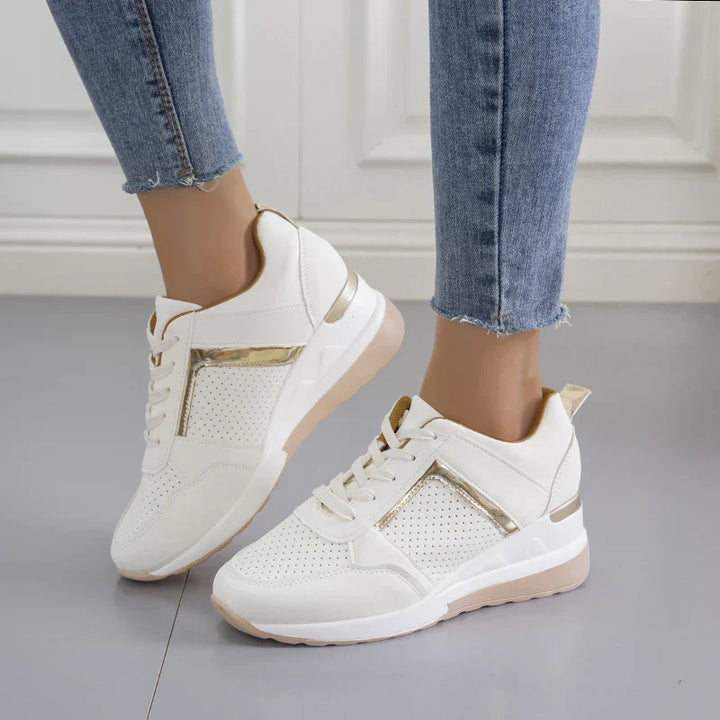 Cushioned women's walking shoes, lightweight & breathable for support.