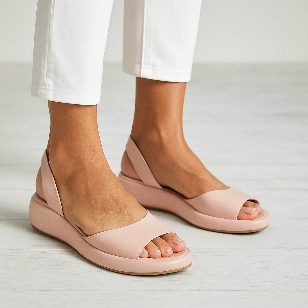 Lightweight women's platform sandals, highly cushioned for all-day comfort.