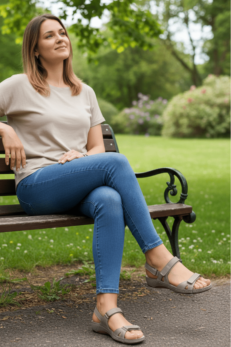 Everyday women's walking sandals with superior cushioning, designed for travel & casual summer activities.