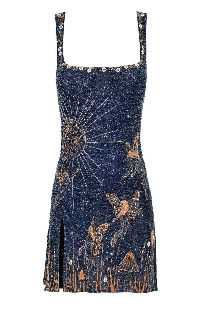 Shiny women's sequin embellished mini dress, an eye-catching party & evening gown for special, glamorous events.