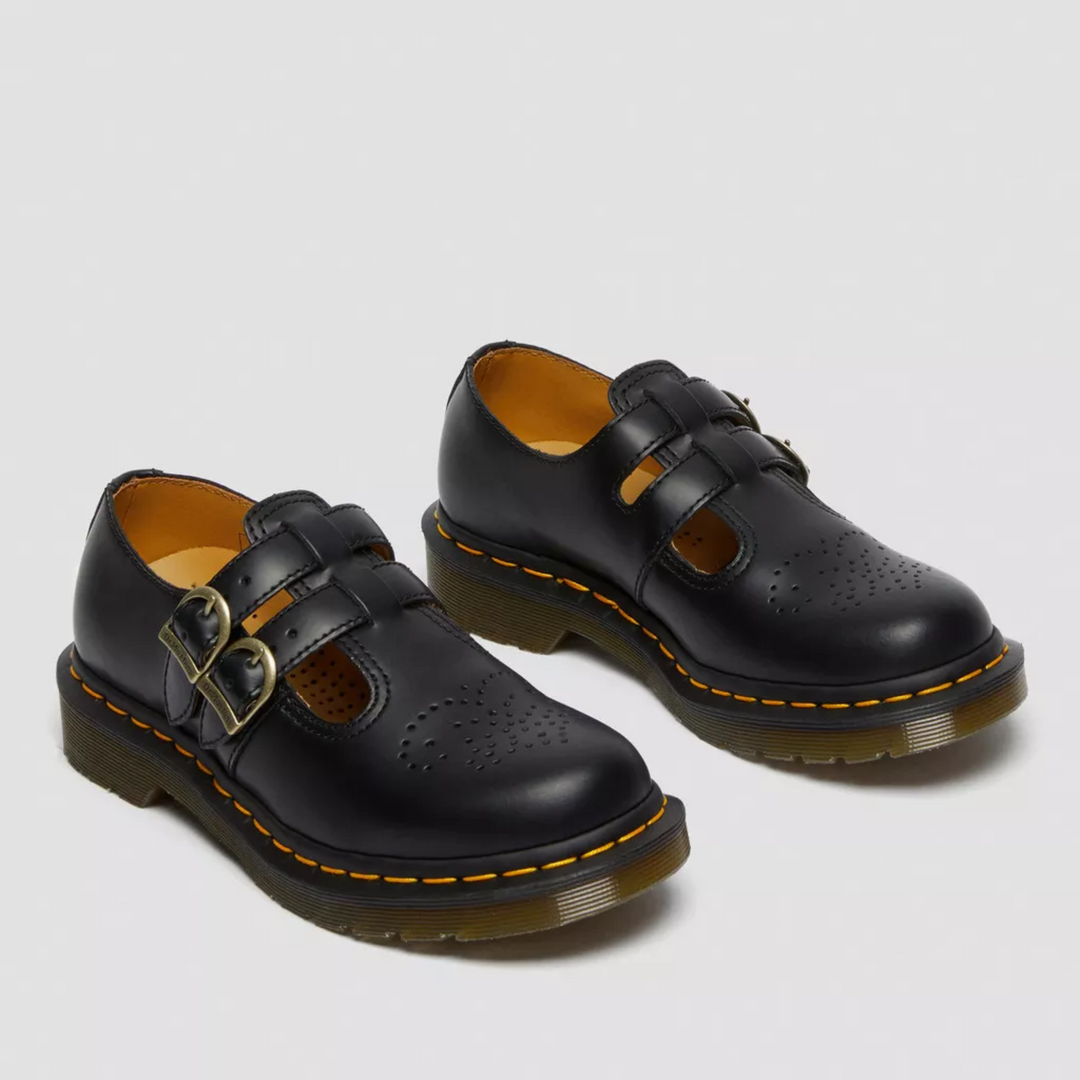 Grunge-inspired double buckle Mary Jane flats for women, perfect for everyday.