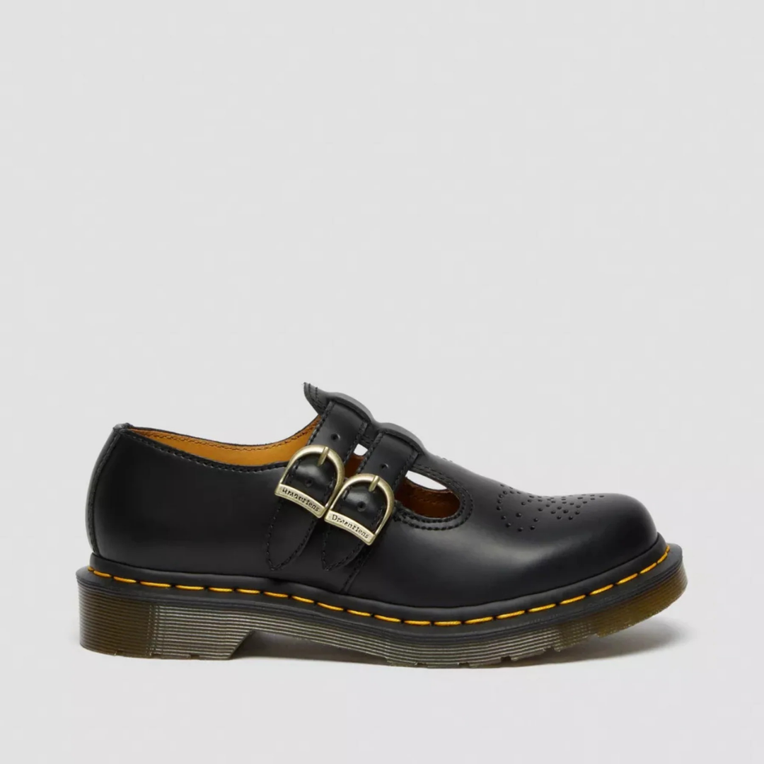 Unique design women's double buckle Mary Jane flats for edgy style.