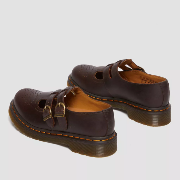 Round toe double buckle Mary Jane flats, edgy and comfortable for women.