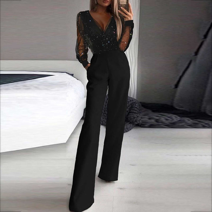 Women's effortless chic black casual jumpsuit, perfect for versatile everyday comfort and style.
