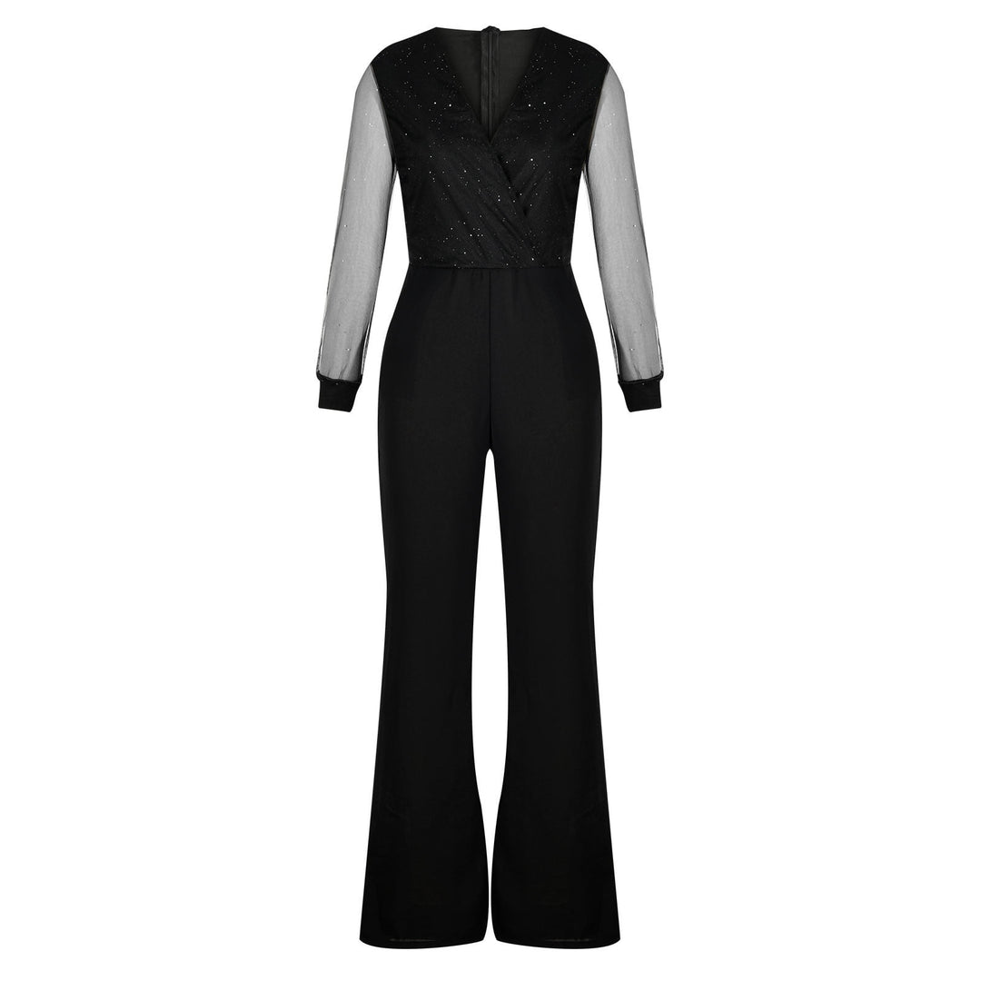 Comfortable black casual women's jumpsuit, ideal one-piece leisurewear for everyday chic fashion.