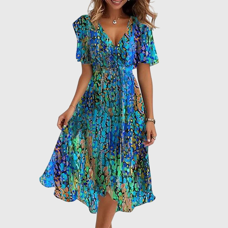 Women's Effortless Chic Midi Dress, perfect for summer. Comfortable, flowy fabric with a flattering fit.