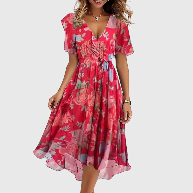 Versatile midi dress for women, ideal for summer comfort. Features a flowy, flattering fit for any event.
