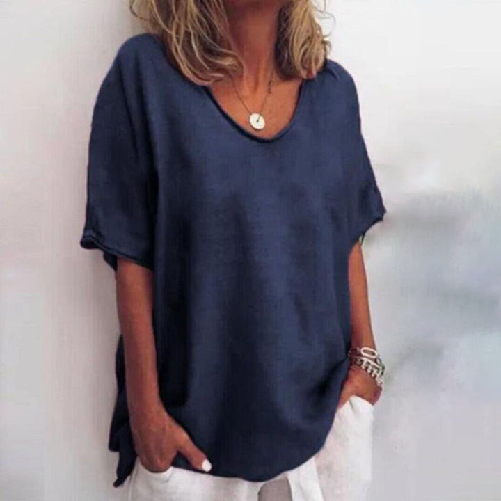 Effortless women's comfort blouse, a versatile wardrobe essential with a relaxed, graceful style.