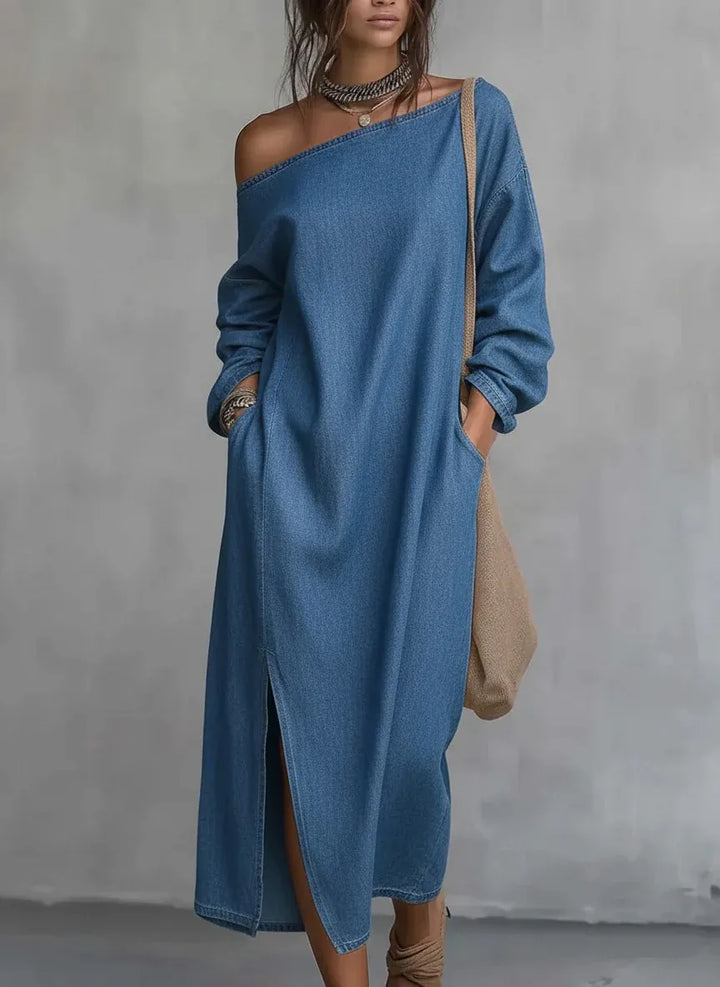 Women's Effortless One Shoulder Maxi Dress, perfect for elegant summer style. Flowy, comfortable, and chic.
