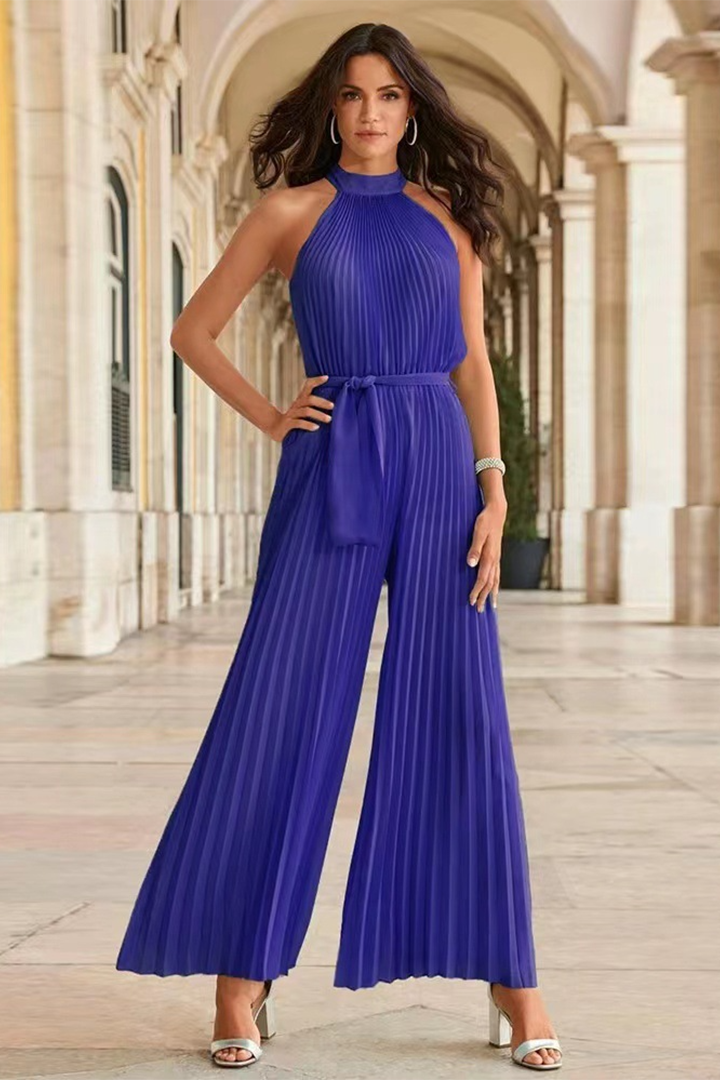 Women's effortless pleated jumpsuit in a stylish design, perfect for elegant comfort and versatile wear.