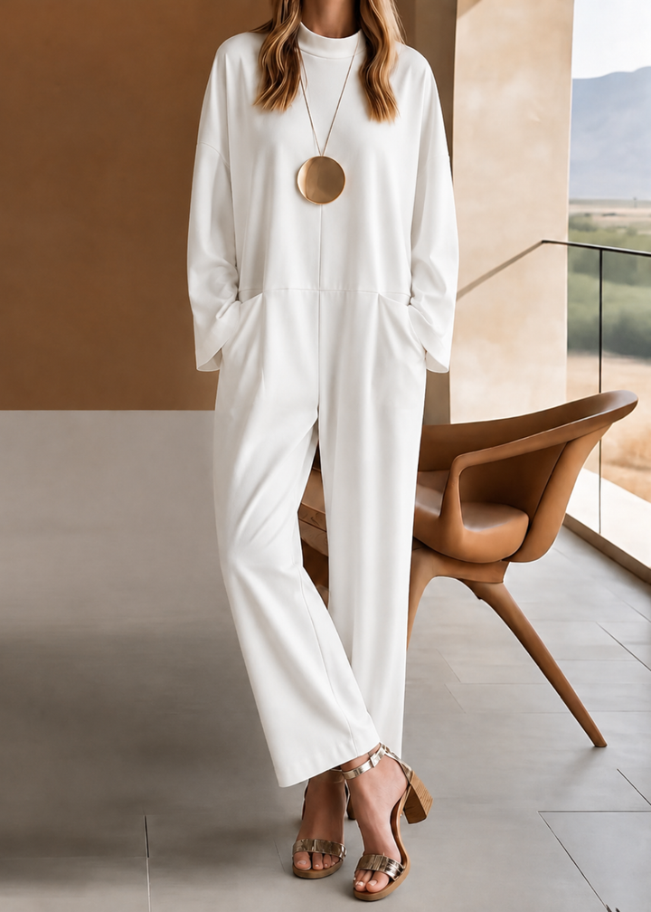 Women's Effortless Short Sleeve Wide Leg Jumpsuit for casual summer style and comfort.