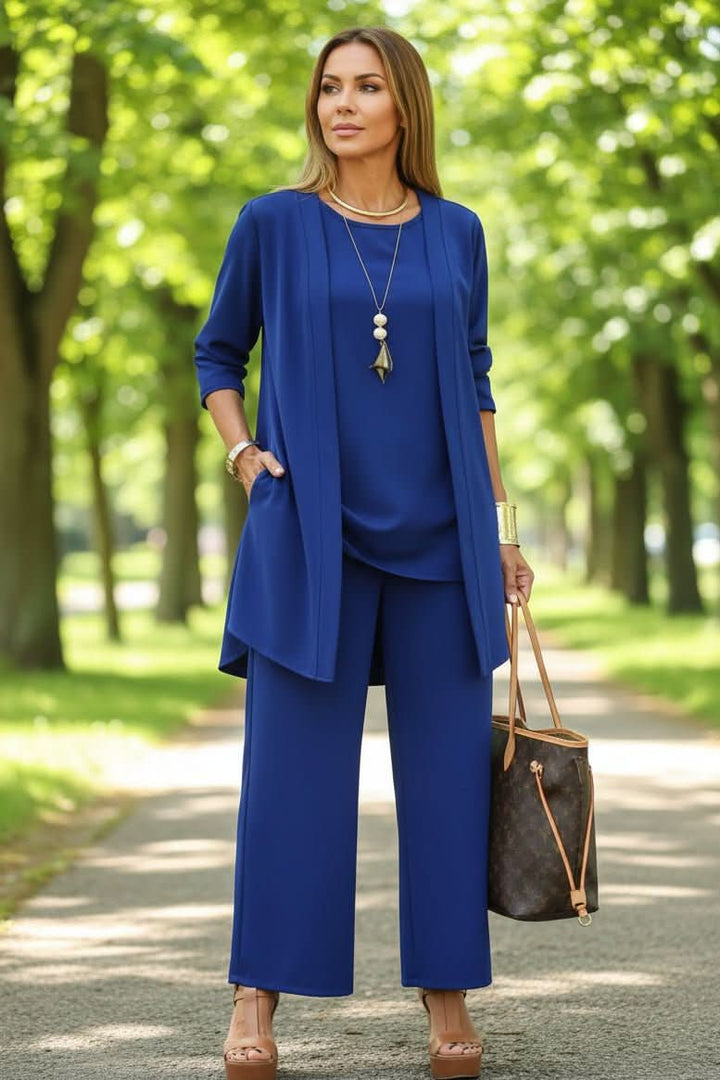Comfortable women's 3-piece summer lounge set, perfect for warm weather, travel outfits, or home lounging.