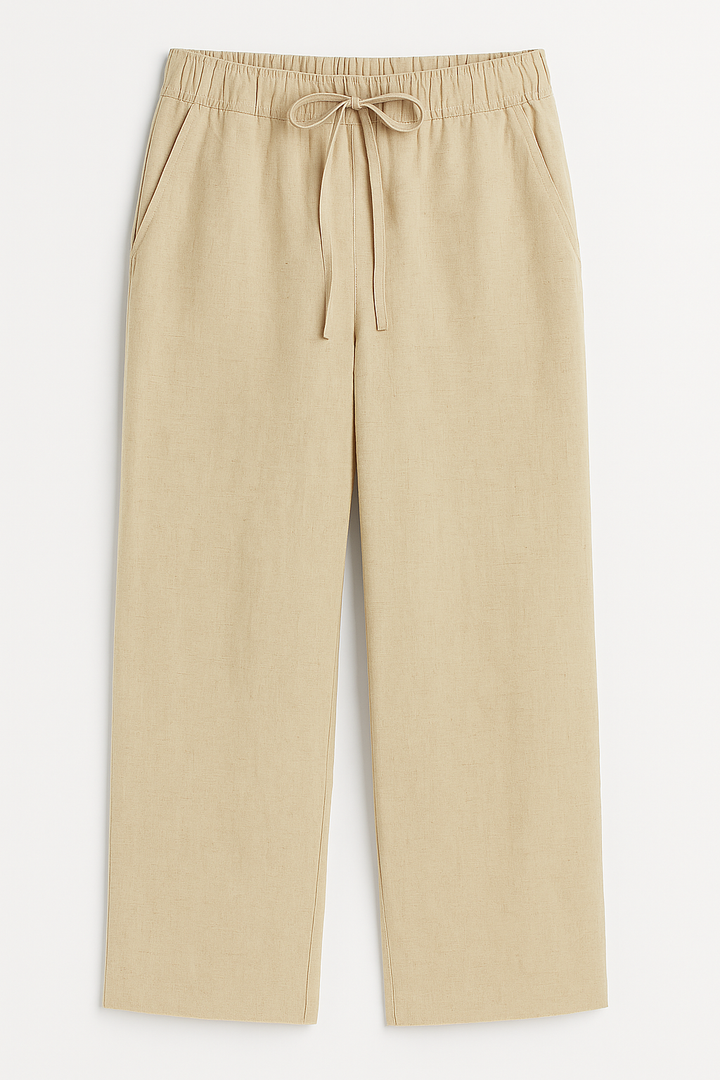 Stylish women's wide-leg summer trousers offering effortless comfort and a relaxed fit for warm weather chic.