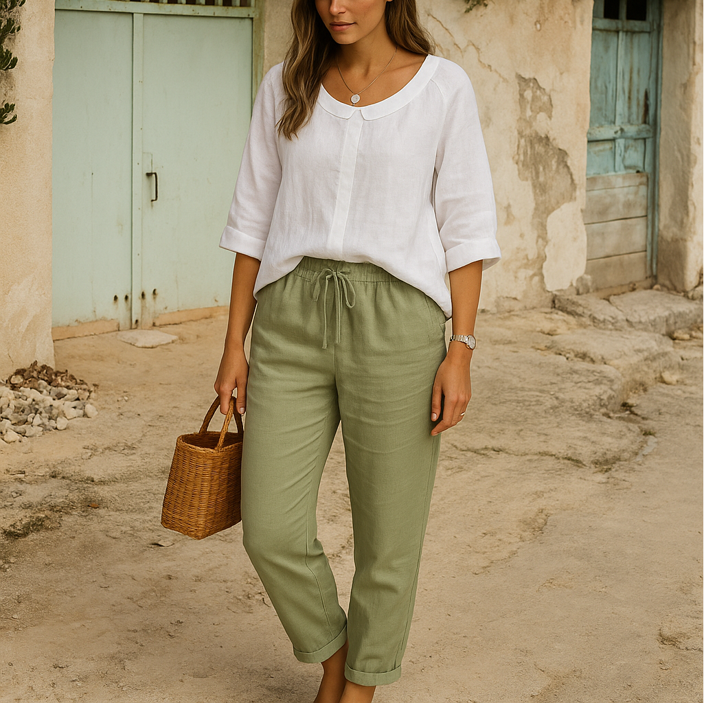 Effortless wide-leg women's trousers, perfect for casual summer wear, offering relaxed comfort and stylish bottoms.