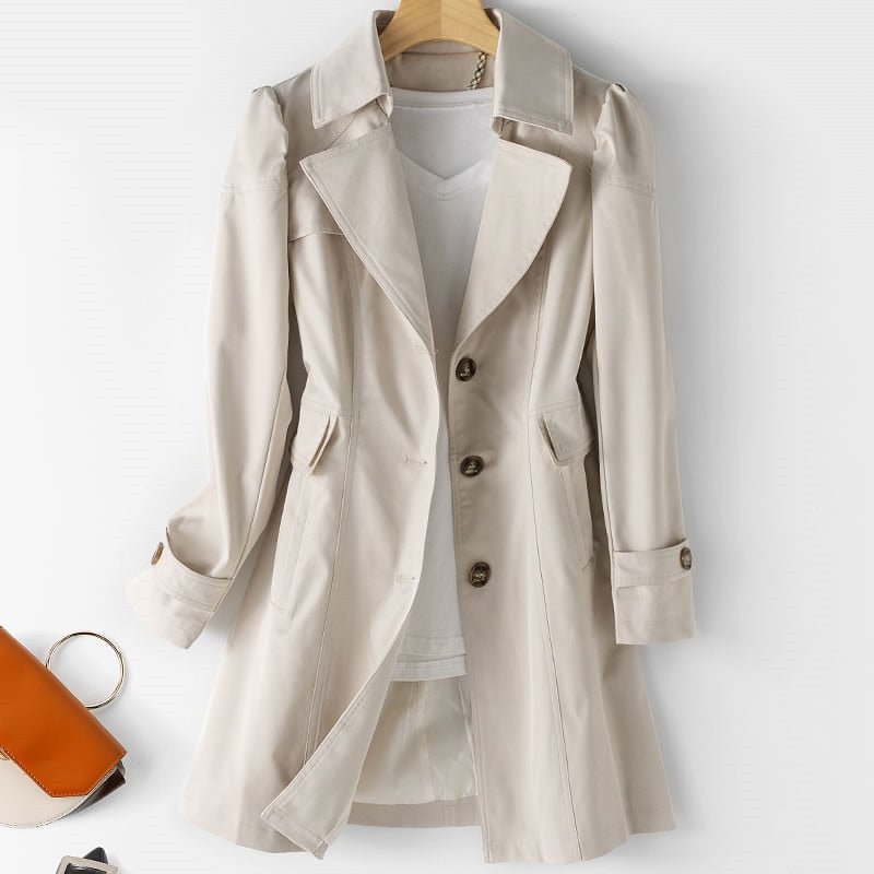 Women's effortlessly chic tailored trench coat, a classic and versatile outerwear jacket perfect for any occasion.