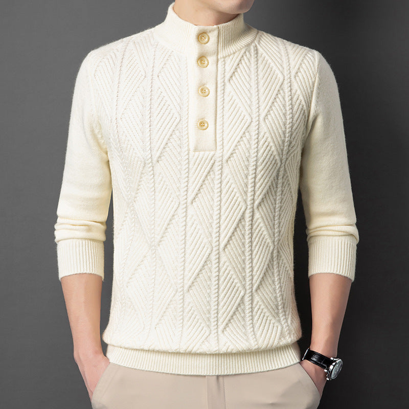 Women's elegant black diamond knit button-up cardigan for stylish layering