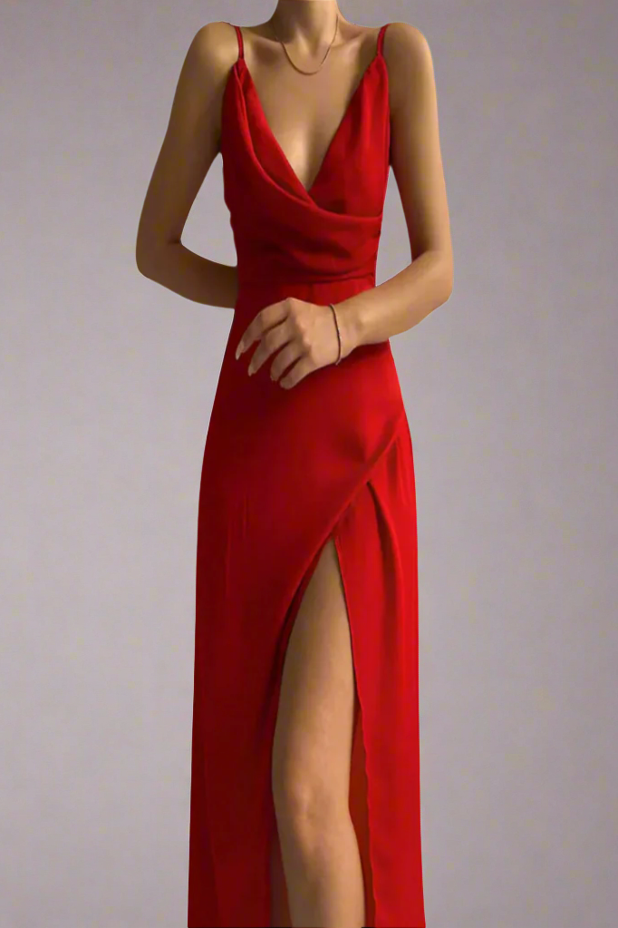 Comfortable relaxed fit women's elegant maxi dress. Versatile long flowy dress, perfect for parties or everyday wear.