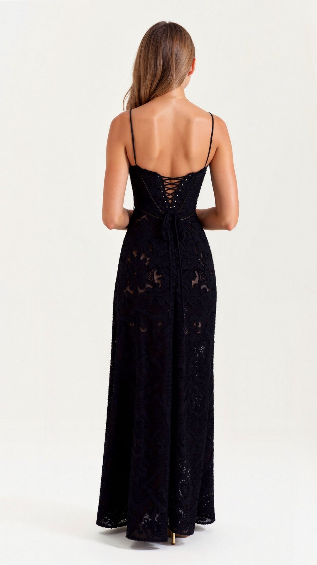 Structured fit green elegant strap maxi dress for women, ideal as an evening gown or party dress.